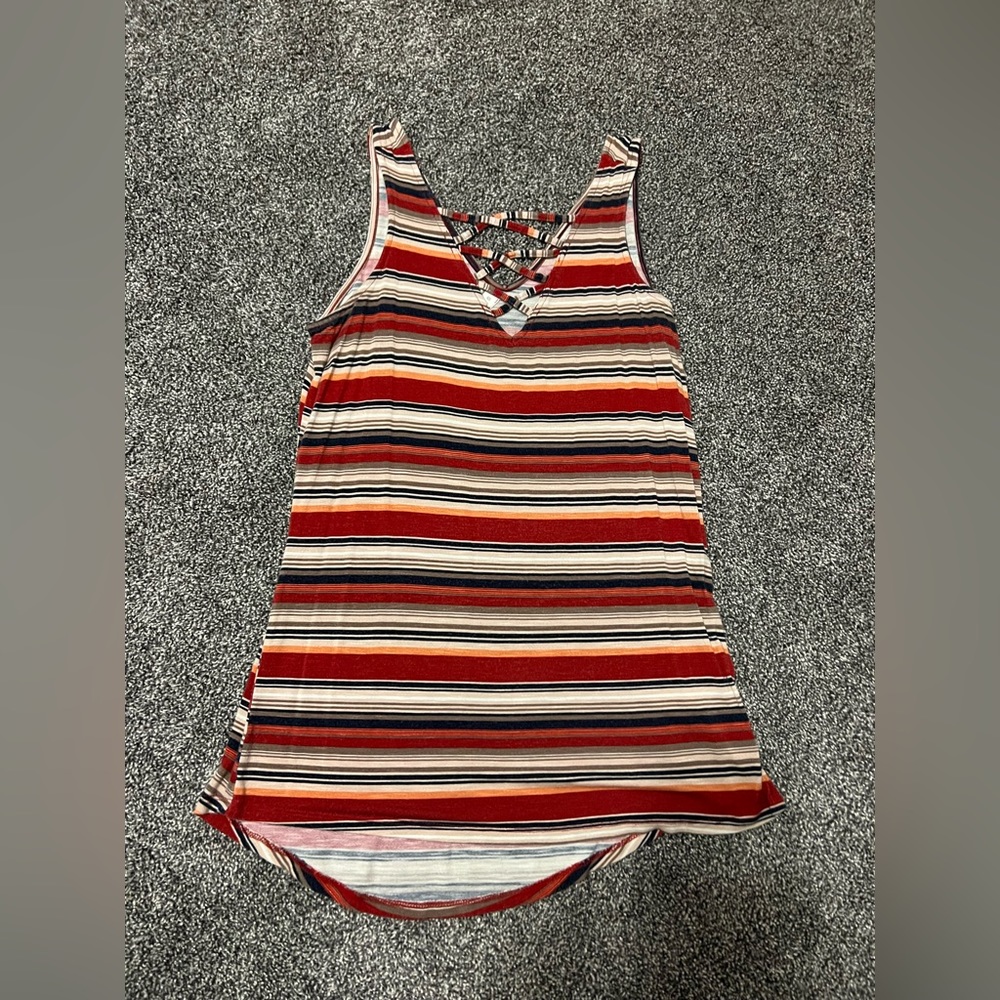 Maurice’s tank top lattice striped
